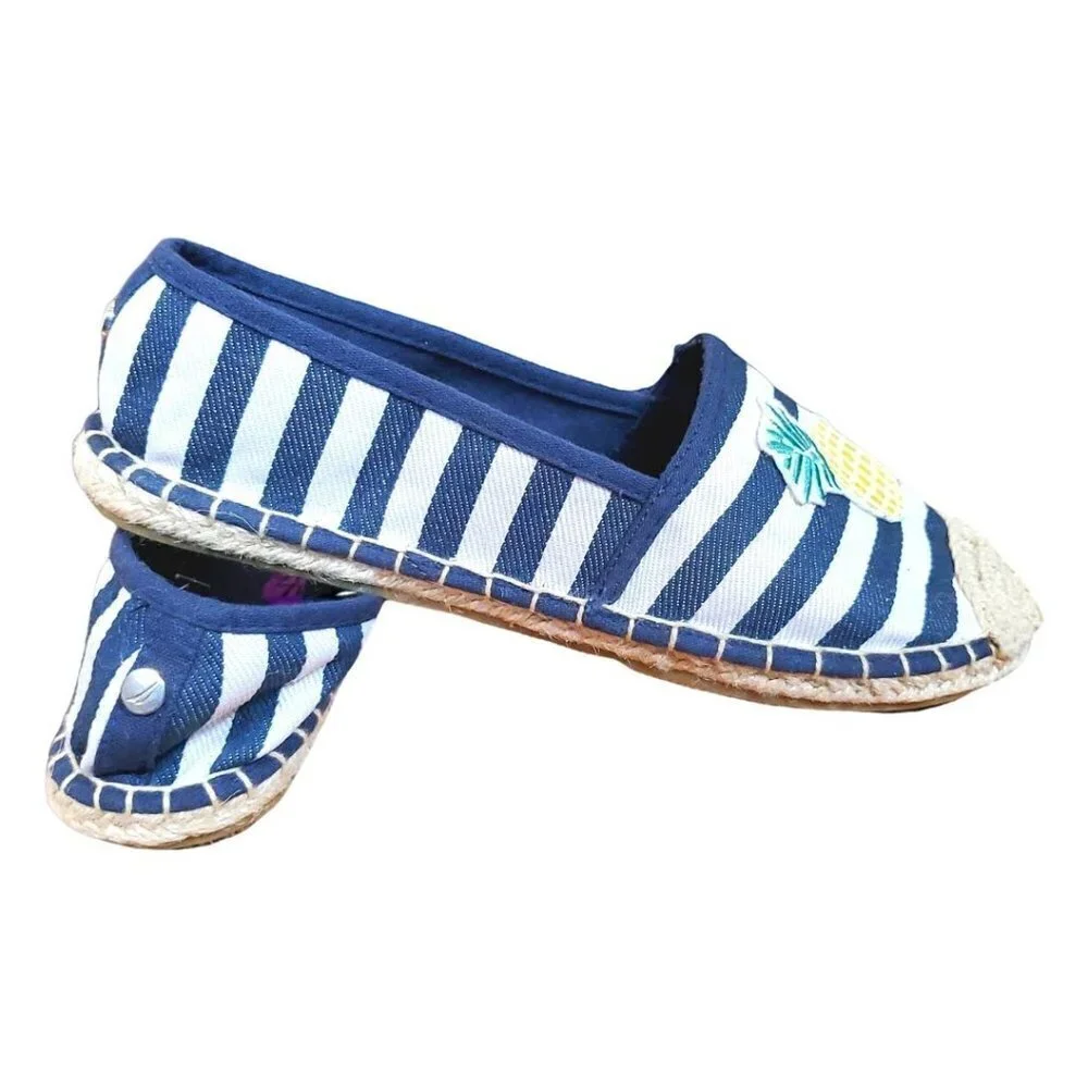 💎204 Nautica Pineapple Embroidered Espadrilles Slip On Shoes